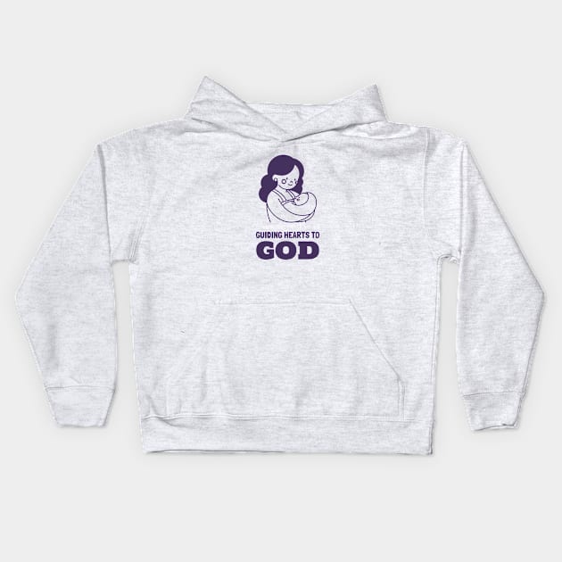 Cherishing Little Souls, Guiding Hearts to God Kids Hoodie by Andrea Rose